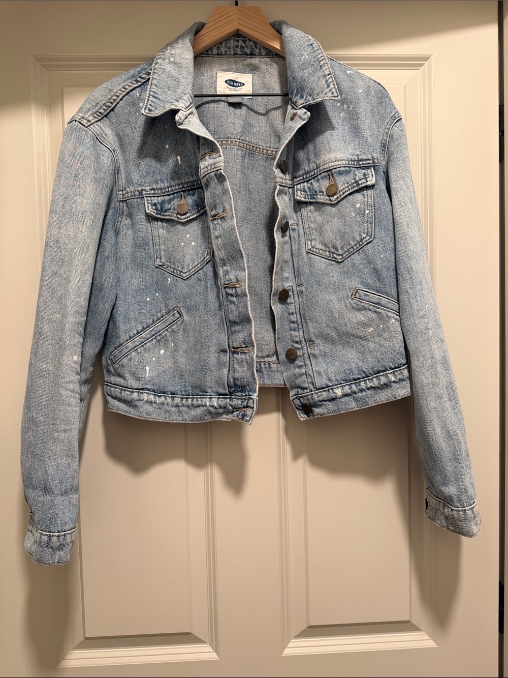 Old Navy Distressed Denim Trucker Jacket